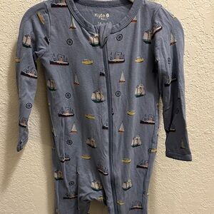 Kyte BABY Nautical Blue Kids Zipper Romper Coverall Pjs